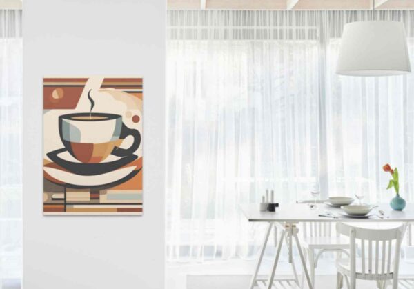 Minimalist retro-style wall art featuring the phrase 'Because Adulting is Hard' with a coffee cup illustration, combining vintage vibes and humor in a simple, modern design