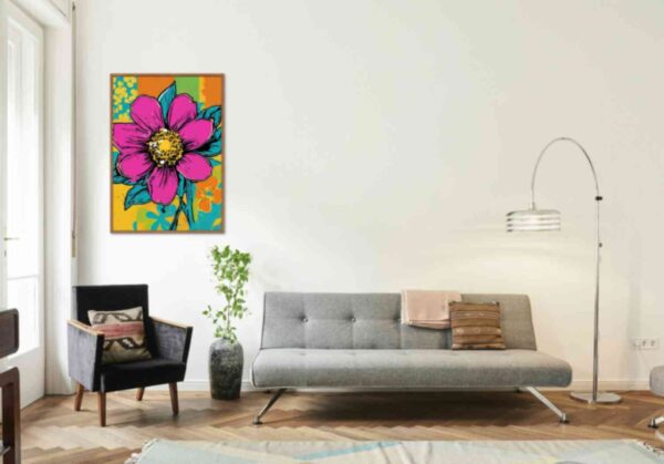 Minimalist retro-style wall art 'Create Like a Wildflower' with a vintage-inspired design, blending botanical themes and creative inspiration